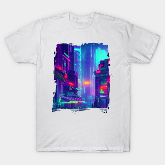 Japan Neon City Lights T-Shirt by star trek fanart and more